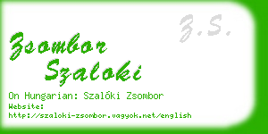 zsombor szaloki business card
